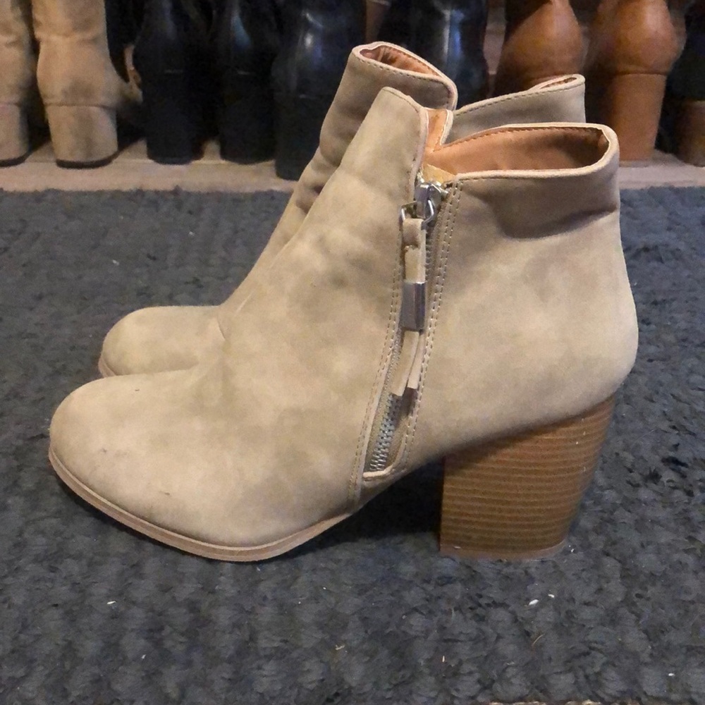Tan booties